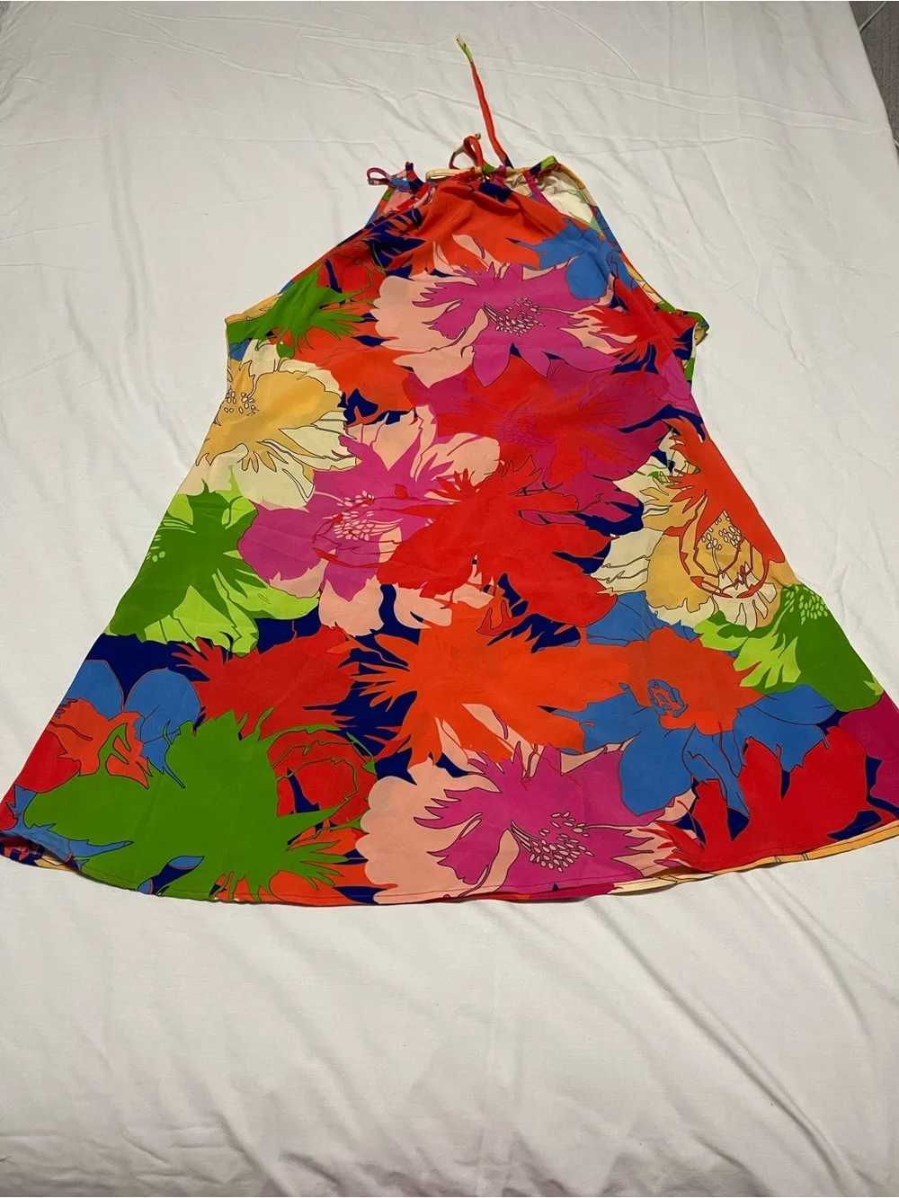 SHEIN Multicolor Tropical Halter Swim Cover-Up